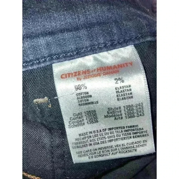 Citizens of Humanity Thompson Mid Rise Dark Skinny Jeans Size 26 - Picture 7 of 11